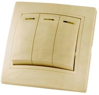 Выключатель 3 клав.с подсв.Таймыр TDM 10А сл.кость