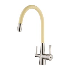 Смеситель для кухни Lemark Comfort LM3075BN-Beige с гибким изливом и переключением на фильтр для питьевой воды