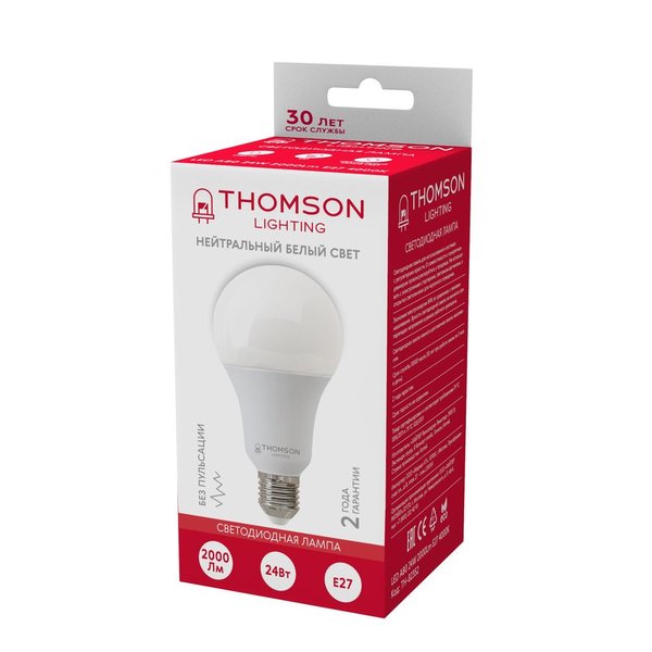 Лампа светодиодная THOMSON 24Вт Е27 груша 4000К свет нейтральный белый
