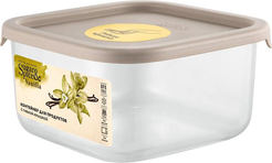 Контейнер д/продуктов квадратный Sugar&Spice Vanilla 400мл полипропилен, с гибкой крышкой, латте