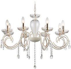 Люстра подвесная TR4964/8 WH/GD/CL белый/золото/прозрачный E14/8 max 60W D780х950