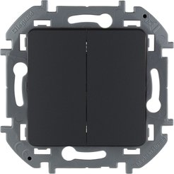 Выключатель 2-клавишный LEGRAND Inspiria 673623 антрацит