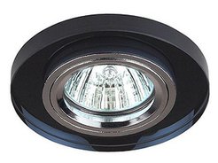 Светильник точ.ЭРА DK7 CH/BK декор стекло круглое MR16 12V 50W хром/черный
