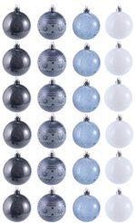 Набор шаров 24шт 6см, серый+белый, SYQB2-0123130