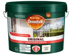 Пропитка для древесины кроющая Omnitex Original BW белая 9л