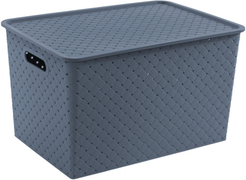 Корзинка д/хранения Violet Береста 14л 35х24,5х20,5см с крышкой, космик ПП