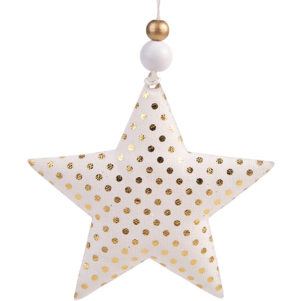 Украшение подвесное новогоднее Звезда с золотыми кружочками 10,5x1,5x10,5см,81480