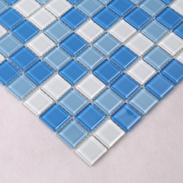 Мозаика Tessare 30,0х30,0х0,4см стекло бело-голубой шт(HJM04)