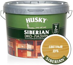 Антисептик HUSKY SIBERIAN ЭКО-ЛАЗУРЬ полуматовый светлый дуб 9л