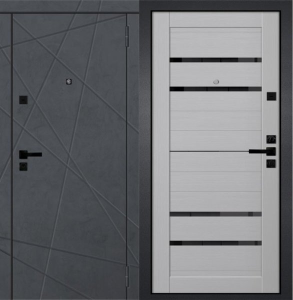 Коллекция Дверь входная Geroy-2 антик серебро бетон графит белый бланк
