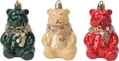 Набор украшений Мишки 3шт 8см красный+зеленый+шампань, SYQD1-0124017