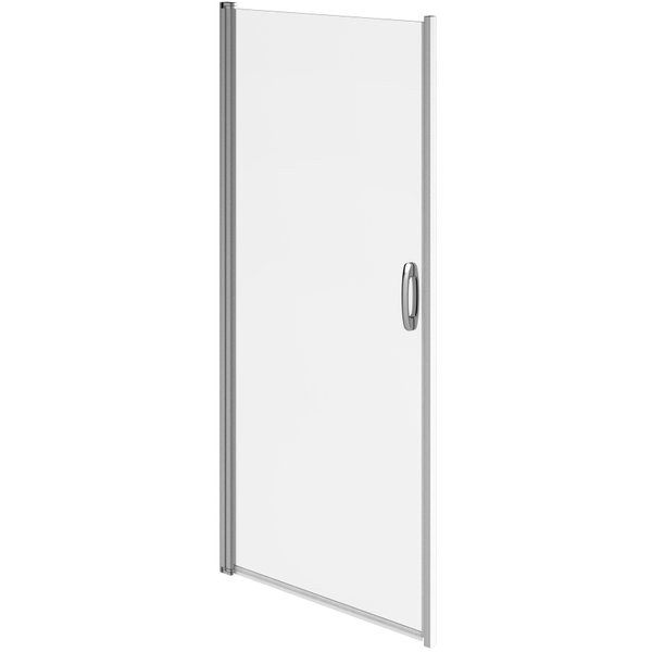 Дверь душевая в нишу Move 100х190,профиль матовый хром,стекло прозрачное (распашн.) W81S-D100-000CT