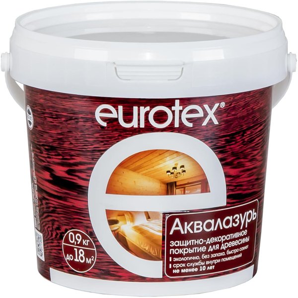 Покрытие защитно-декоративное Eurotex Аквалазурь бел.(0,9кг)