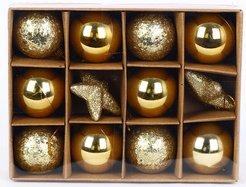 Набор елочных украшений 12шт 4см, золото, SYQH-0125317