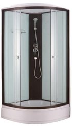 Кабина душевая NG-6703-14 (800х800х2150) низкий поддон (26) стекло прозрачное черные профиля 4 места
