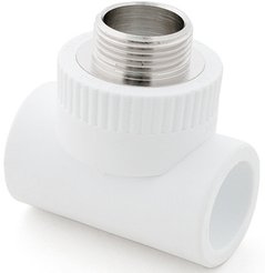 Тройник полипропиленовый комбинированный d20х3/4 наружная резьба