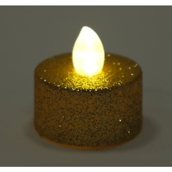 Набор свечей светодиодных 4шт 3,5х2см, цвет: золото, теплый белый свет, на батарейках LR1130, SYLZC-2322003