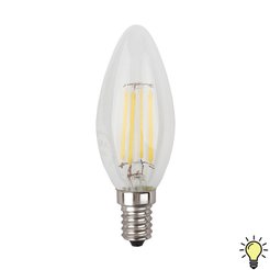 Лампа светодиодная ЭРА F-LED B35-9w-827-E14 9Вт филамент свеча теплый белый свет Е14