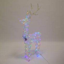 Фигура светодиодная внешняя Олень 120см, 150LED IP44, мультиколор RGB, металл/пластик, 24V, таймер, пульт ДУ