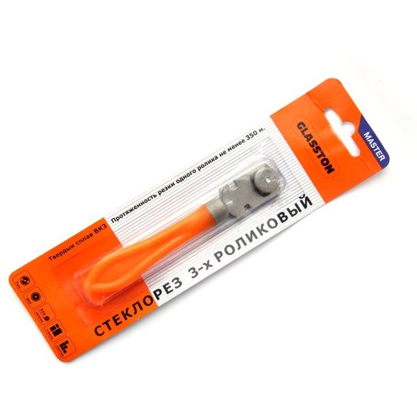 Стеклорез 3-х роликовый Remocolor пластиковая ручка