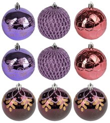 Набор шаров 9шт 8см розовый+сиреневый SYQC-0122034