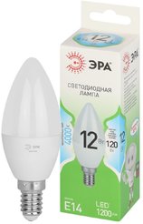 Лампочка светодиодная ЭРА GREEN LINE LED B35-12W-840-E14 GL E14 12 Вт свеча яркий белый свет