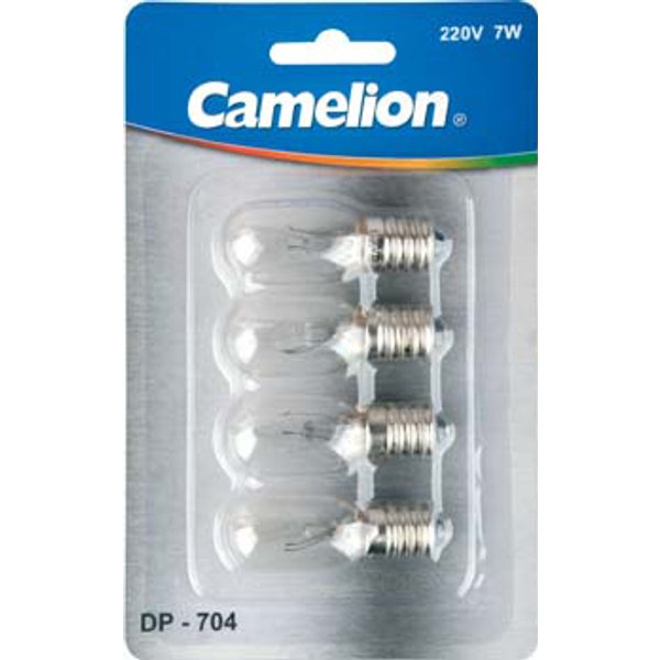 Лампа накал.зап.Camelion DP-704 д/ночников 220V 7W Е14(4шт)