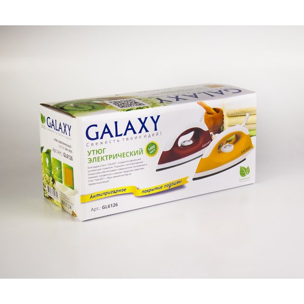 Утюг Galaxy GL 6126 желтый 1400Вт антипригарное покрытие подошвы