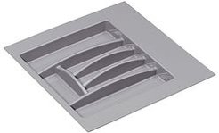 Лоток для столовых приборов в базу 300-350мм пластик серый глянец