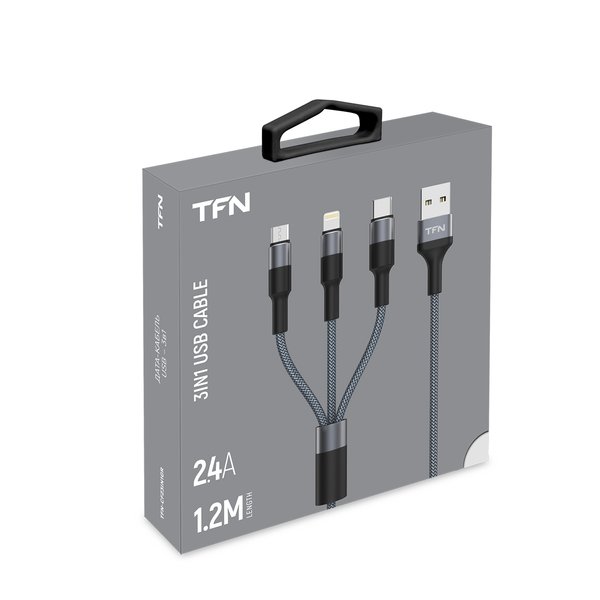 Кабель TFN micro USB/Type-C/Apple Lightning 1.2м