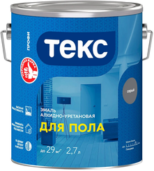 Эмаль для бетонных полов Текс ПРОФИ серая гл 2,7л