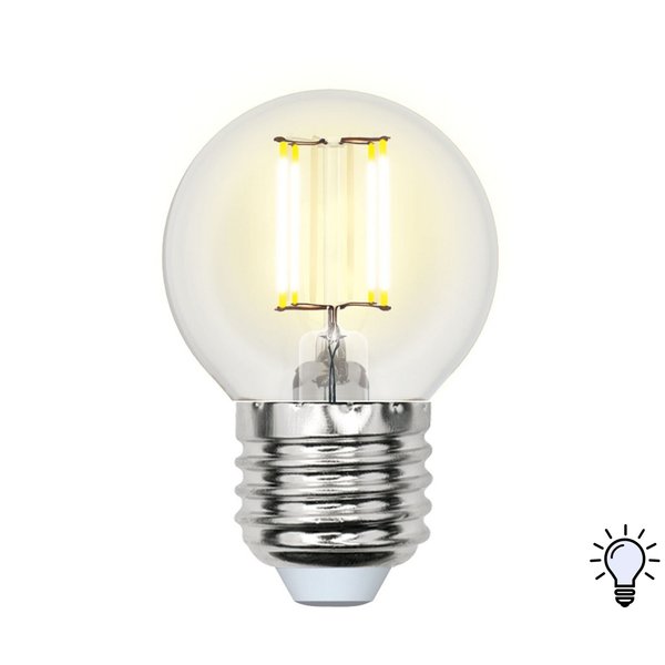 Лампа светодиодная Uniel 6Вт Е27 шар 4000К свет нейтральный белый