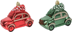 Набор украшений Машинки 2шт 10х7,5см красный+зеленый, SYQD1-0124001