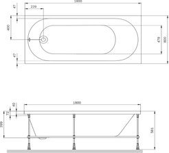 Каркас для ванн AM.PM X-Joy 180х80 W94A-180-080W-R