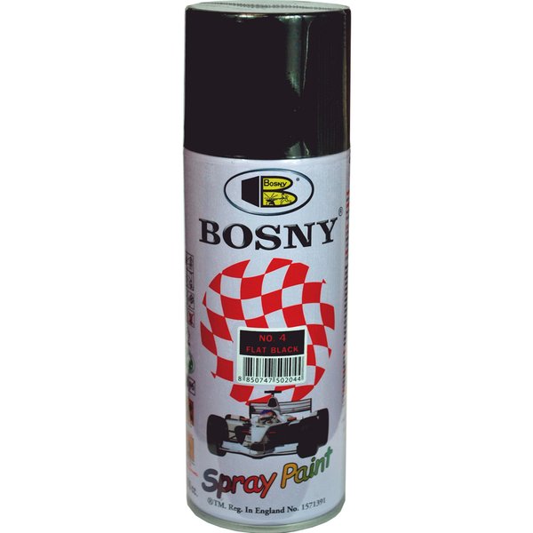 Краска аэрозольная Bosny №4 черная матовая 400мл(300г)