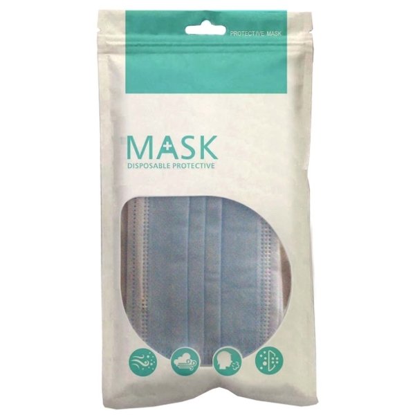 Маска д/лица защитная одноразовая Takeit Safety Fasemask 3-х слойная, нетканый материал 5шт