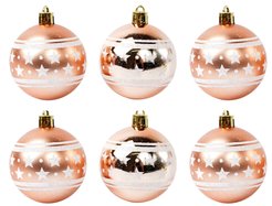 Набор шаров с узором 6шт 6см шампанское SYQB-012116