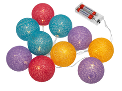 Фонарики Тайские Фейерверк 1,5м прозрачный ПВХ 10 LED теплый белый питание 2 х АА (батарейки не в комплекте)