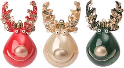 Набор украшений Олени 3шт 11,5х5,5см красный+зеленый+шампань, SYQD1-0124019