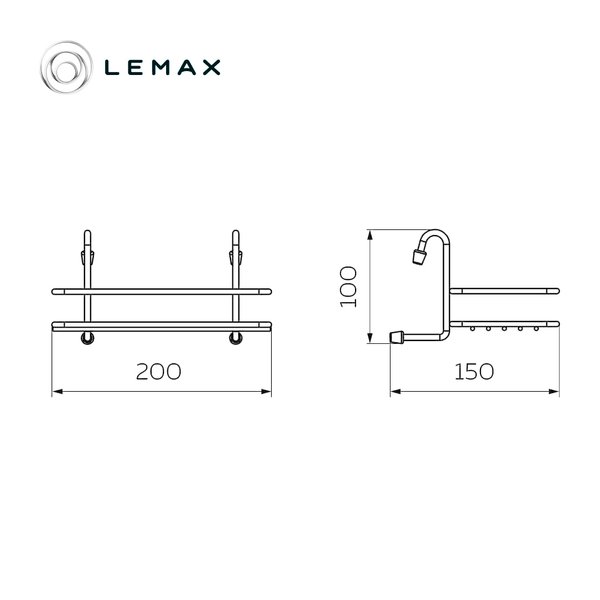 Полка малая короткая Lemax MX-061 хром