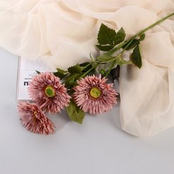 Цветок искусственный Хризантема колор галант розовый 60см