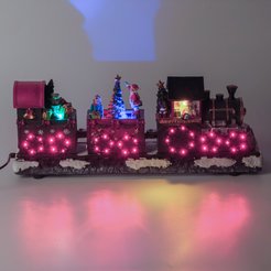 Сувенир светодиодный музыкальный Новогодний поезд 41х10,5х17см, USB-кабель, работает от батареек: ААх3