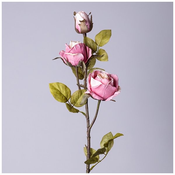 Цветок искусственный Роза пудровая 80см 