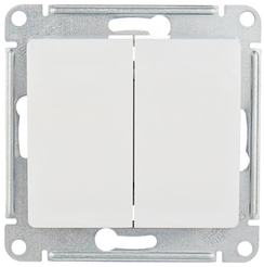 Переключатель 2-клавишный Schneider Electric Glossa GSL000165 белый
