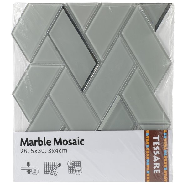 Мозаика Tessare 26,5х30,3х4см стекло темно-серый (HMB253)