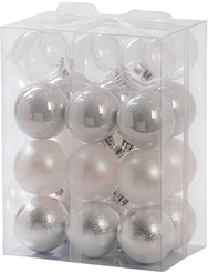 Набор шаров 24шт 6см прозрачный+серебро+белый SYQA-0125067