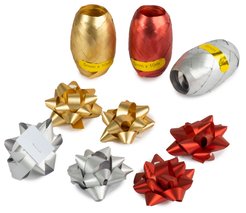 Набор банты 6шт 4,5см и упаковочная лента 3шт 1х1000см SYXXH-362253