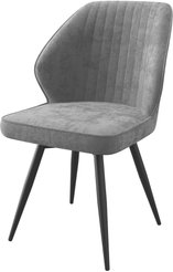Стул кухонный Mamadoma Michael-R1 b22 46х45х86см велюр/металл, серый/черный, поворотный
