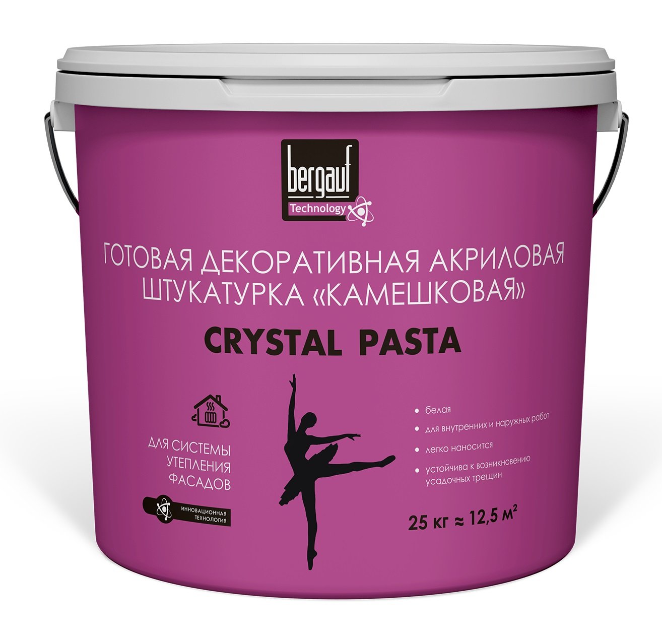 Штукатурка декоративная Камешковая Bergauf Crystal Pasta 1-1,5мм (25кг)  440819 купить с доставкой в МЕГАСТРОЙ Казань