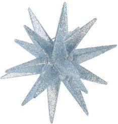 Украшение подвесное Звезда объемная Ледяная синева 11х11см